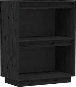 vidaXL - Wandkast - 60x34x75 - cm - massief - grenenhout - zwart