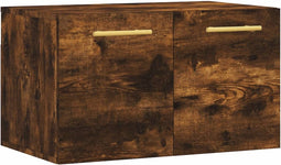 vidaXL - Wandkast - 60x36,5x35 - cm - bewerkt - hout - gerookt - eikenkleurig