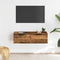 vidaXL - Wandkast - 68x30x20 - cm - bewerkt - hout - artisanaal - eikenkleurig
