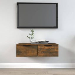 vidaXL - Wandkast - 68x30x20 - cm - bewerkt - hout - gerookt - eikenkleurig