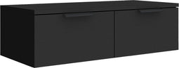vidaXL - Wandkast - 68x30x20 - cm - bewerkt - hout - zwart
