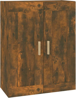 vidaXL - Wandkast - 69,5x32,5x90 - cm - bewerkt - hout - gerookt - eikenkleurig
