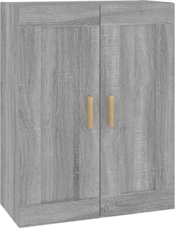 vidaXL - Wandkast - 69,5x32,5x90 - cm - bewerkt - hout - grijs - sonoma - eikenkleurig