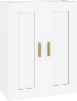vidaXL - Wandkast - 69,5x32,5x90 - cm - bewerkt - hout - hoogglans - wit