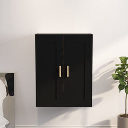 vidaXL - Wandkast - 69,5x32,5x90 - cm - bewerkt - hout - zwart