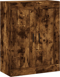 vidaXL - Wandkast - 69,5x34x90 - cm - bewerkt - hout - gerookt - eikenkleurig