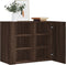 vidaXL - Wandkast - 75x35x60 - cm - bewerkt - hout - bruin - eikenkleurig