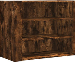 vidaXL - Wandkast - 75x35x60 - cm - bewerkt - hout - gerookt - eikenkleurig