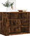 vidaXL - Wandkast - 75x35x60 - cm - bewerkt - hout - gerookt - eikenkleurig