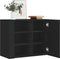 vidaXL - Wandkast - 75x35x60 - cm - bewerkt - hout - zwart