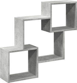 vidaXL - Wandkast - 78x18x71 - cm - bewerkt - hout - betongrijs