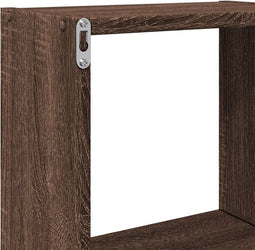 vidaXL - Wandkast - 78x18x71 - cm - bewerkt - hout - bruin - eikenkleur