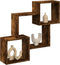vidaXL - Wandkast - 78x18x71 - cm - bewerkt - hout - gerookt - eikenkleurig