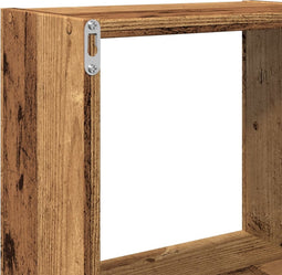 vidaXL - Wandkast - 78x18x71 - cm - bewerkt - hout - oud - houtkleurig
