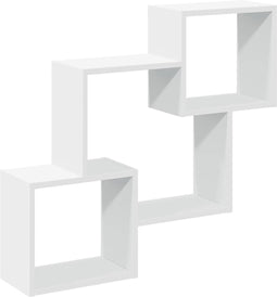 vidaXL - Wandkast - 78x18x71 - cm - bewerkt - hout - wit