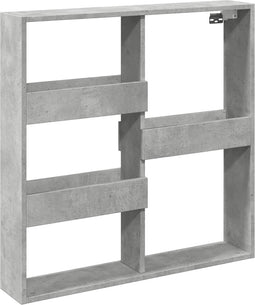 vidaXL - Wandkast - 80x15x80 - cm - bewerkt - hout - betongrijs