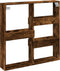 vidaXL - Wandkast - 80x15x80 - cm - bewerkt - hout - gerookt - eikenkleurig