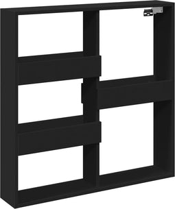 vidaXL - Wandkast - 80x15x80 - cm - bewerkt - hout - zwart