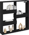 vidaXL - Wandkast - 80x15x80 - cm - bewerkt - hout - zwart