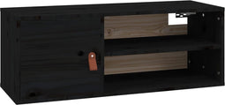 vidaXL - Wandkast - 80x30x30 - cm - massief - grenenhout - zwart
