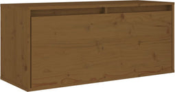 vidaXL - Wandkast - 80x30x35 - cm - massief - grenenhout - honingbruin