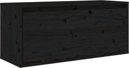 vidaXL - Wandkast - 80x30x35 - cm - massief - grenenhout - zwart