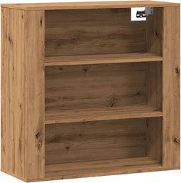 vidaXL - Wandkast - 80x33x80 - cm - bewerkt - hout - artisanaal - eikenkleur