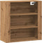 vidaXL - Wandkast - 80x33x80 - cm - bewerkt - hout - artisanaal - eikenkleur