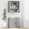 vidaXL - Wandkast - 80x33x80 - cm - bewerkt - hout - grijs - sonoma - eikenkleurig