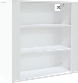 vidaXL - Wandkast - 80x33x80 - cm - bewerkt - hout - wit