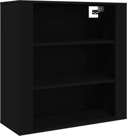 vidaXL - Wandkast - 80x33x80 - cm - bewerkt - hout - zwart