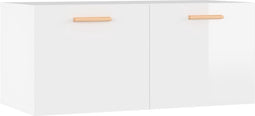 vidaXL - Wandkast - 80x35x36,5 - cm - bewerkt - hout - hoogglans - wit