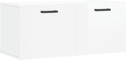 vidaXL - Wandkast - 80x36,5x35 - cm - bewerkt - hout - hoogglans - wit