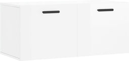 vidaXL - Wandkast - 80x36,5x35 - cm - bewerkt - hout - hoogglans - wit