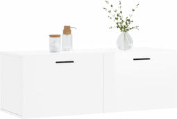 vidaXL - Wandkast - 80x36,5x35 - cm - bewerkt - hout - hoogglans - wit