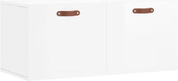 vidaXL - Wandkast - 80x36,5x35 - cm - bewerkt - hout - hoogglans - wit