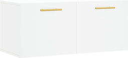 vidaXL - Wandkast - 80x36,5x35 - cm - bewerkt - hout - wit