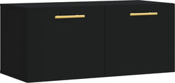 vidaXL - Wandkast - 80x36,5x35 - cm - bewerkt - hout - zwart