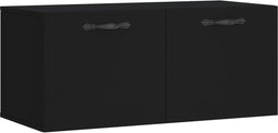 vidaXL - Wandkast - 80x36,5x35 - cm - bewerkt - hout - zwart