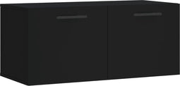 vidaXL - Wandkast - 80x36,5x35 - cm - bewerkt - hout - zwart