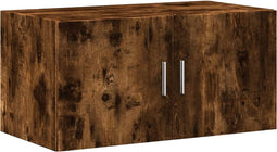 vidaXL - Wandkast - 80x42,5x40 - cm - bewerkt - hout - gerookt - eikenkleurig