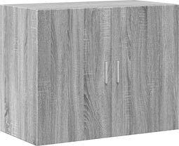 vidaXL - Wandkast - 80x42,5x64 - cm - bewerkt - hout - grijs - sonoma - eikenkleurig