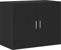vidaXL - Wandkast - 80x42,5x64 - cm - bewerkt - hout - zwart