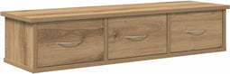 vidaXL - Wandkast - 88x26x18,5 - cm - bewerkt - hout - artisanaal - eikenkleur