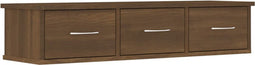 vidaXL - Wandkast - 88x26x18,5 - cm - bewerkt - hout - bruin - eikenkleur