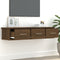 vidaXL - Wandkast - 88x26x18,5 - cm - bewerkt - hout - bruin - eikenkleur