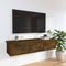vidaXL - Wandkast - 88x26x18,5 - cm - bewerkt - hout - gerookt - eikenkleurig