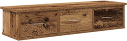 vidaXL - Wandkast - 88x26x18,5 - cm - bewerkt - hout - oud - houtkleurig