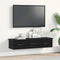 vidaXL - Wandkast - 88x26x18,5 - cm - spaanplaat - zwart - eikenkleurig