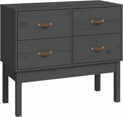 vidaXL - Wandkast - 90x40x78 - cm - massief - grenenhout - grijs